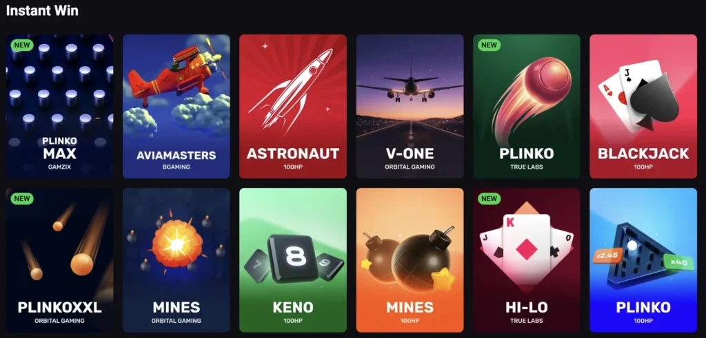 Play instant win games on Fortune Play Casino.