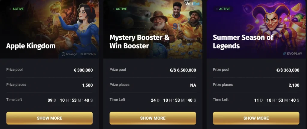 Join tournaments on Fortune Play.